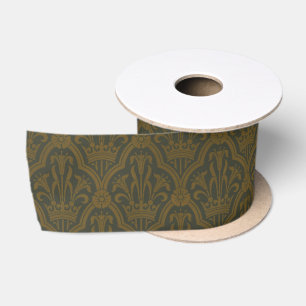 Audsley Vintage Goud Lelie Crown Green Damast Kuns Lint