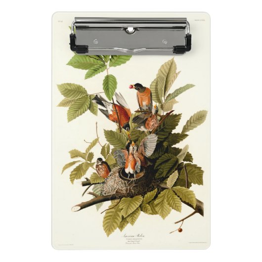 Audubon Amerikaanse Robin Wildlife Bird Illustrati Mini Klembord (Voorkant)