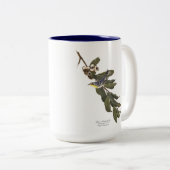 Audubon Bird Mok, Geel-Throated Warbler, 15 oz. Tweekleurige Koffiemok (Voorkant rechts)