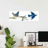 Audubon Bluebird Birds Animal Wildlife Poster (Bureau à domicile)