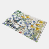 Audubon Bluebird Birds Flowers Welcome Doormat Deurmat (Schuin)