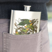 Audubon Carolina Parrot Bird illustratie Heupfles (Voorbeeld)