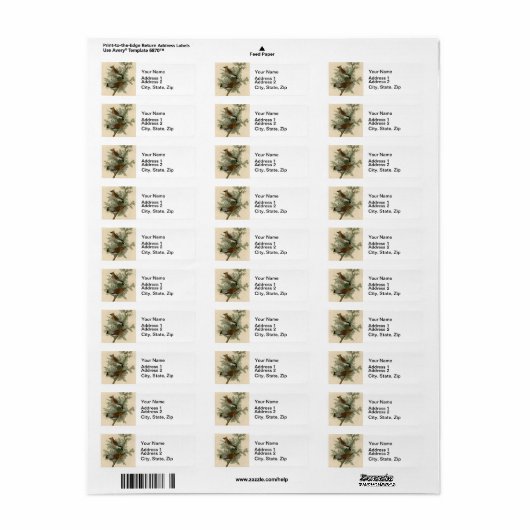Audubon Cedar Waxwing Bird Etiket (Full Sheet)