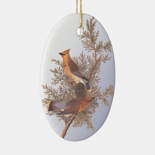 Audubon Cedar Waxwing Bird Keramisch Ornament (Rechts)