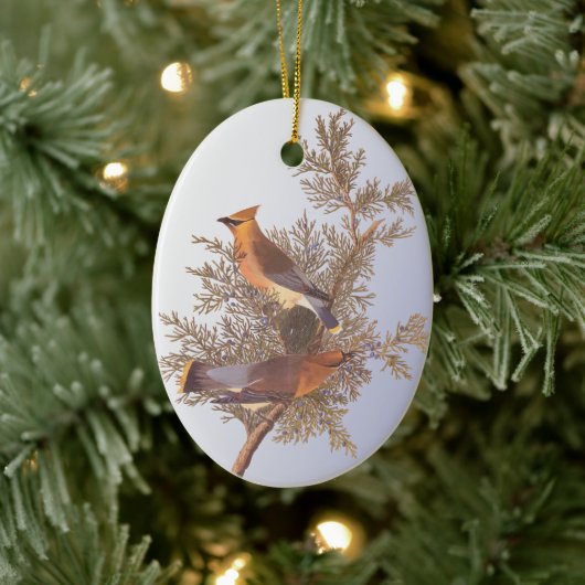 Audubon Cedar Waxwing Bird Keramisch Ornament (Boom)