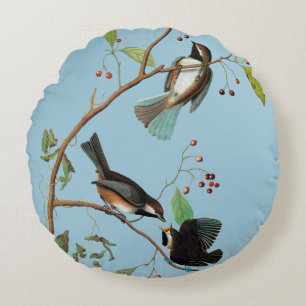 Audubon: Chickadee Rond Kussen