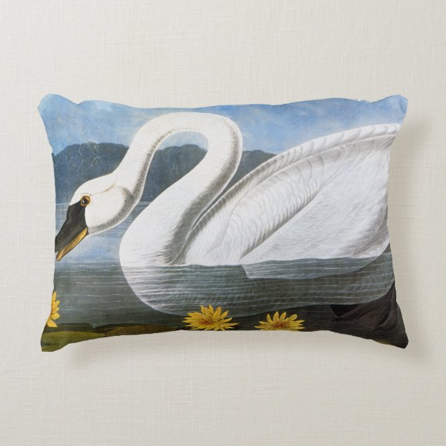 Audubon: Common Swan Decoratief Kussen (Voorkant)