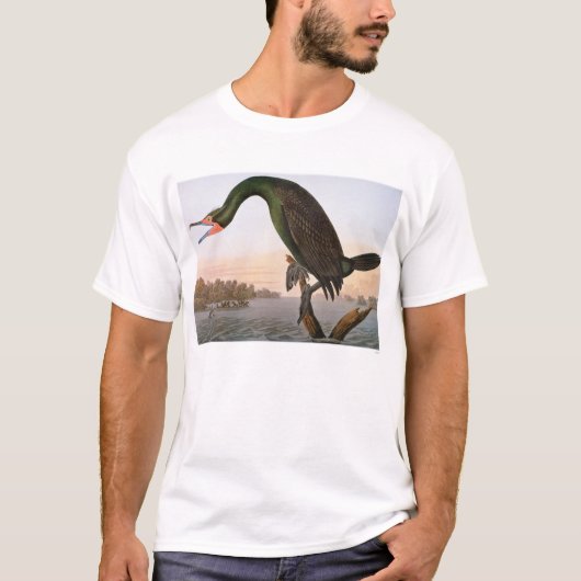 Audubon: Dubbele Crested Cormorant T-shirt (Voorkant)