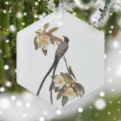 Audubon Fork-Tailed Flycatcher Bird  Art Glas Ornament
