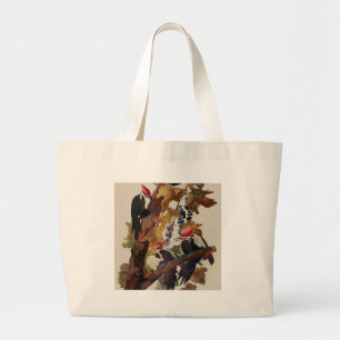 Audubon gepileerde specht vogelschilderij grote tote bag