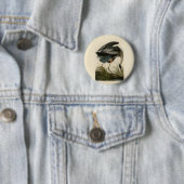 Audubon Grote Blauwe Heron moerasvogel Ronde Button 5,7 Cm (In situ)