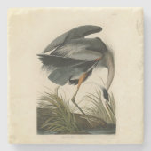 Audubon Grote Blauwe Heron moerasvogel Stenen Onderzetter (Voorkant)