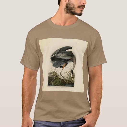 Audubon Grote Blauwe Heron moerasvogel T-shirt (Voorkant)