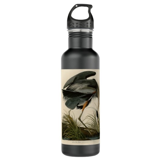 Audubon Grote Blauwe Heron moerasvogel Waterfles (Voorkant)
