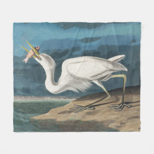 Audubon Grote Witte Reiger: Vintage Kustvogel Fleece Deken