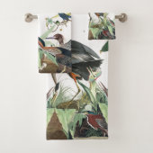 Audubon Heron Birds Wildlife Bath Towel Set Bad Handdoek (Insitu)