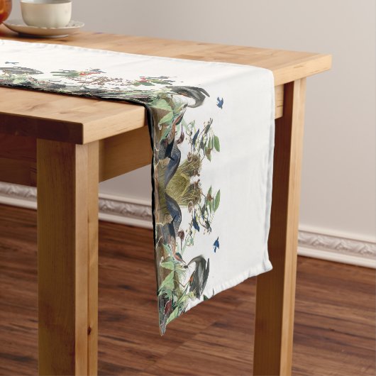 Audubon Heron Song Birds Flowers Table Runner Korte Tafelloper (Voorbeeld)
