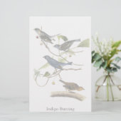 Audubon Indigo Bunting Print Briefpapier (Staand voorkant)