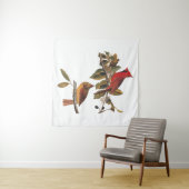 Audubon Kardinaal Paar in Wilde Amandelboom Wandkleed (In Situ (horizontaal))