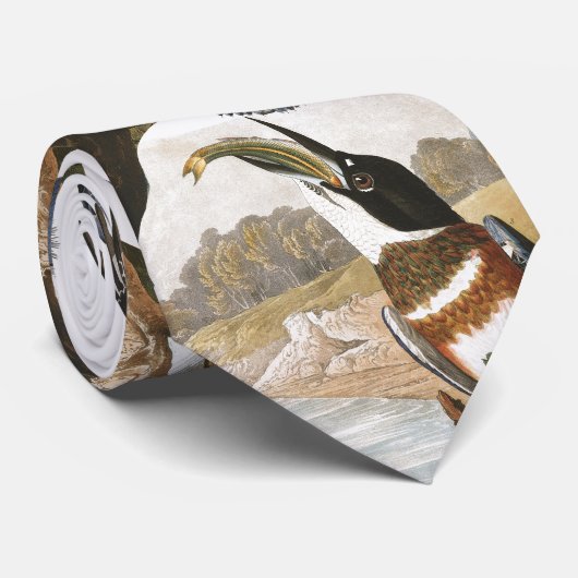 Audubon Kingfisher Vogels Stropdas in het wild lev (Opgerold)