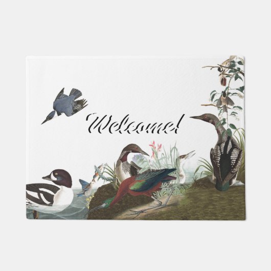 Audubon Loon Duck Ibis Birds Welcome Doormat Deurmat (Voorkant)