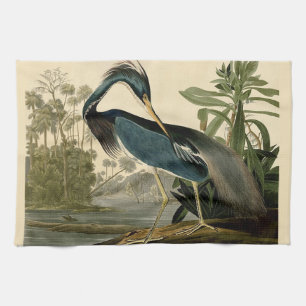 Audubon Louisiana Reiger Vogels Amerika Kunst Theedoek