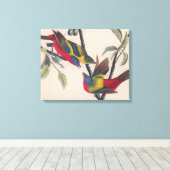 Audubon Painted Bunting Bird Wildlife Canvas Afdruk (Insitu (Houten vloer))