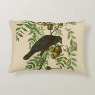 Audubon Purple Grackle Vogelprint Vintage Botanisc Accent Kussen