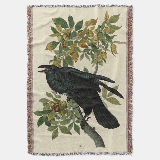 Audubon Raven Bird Classic Artwork Deken (Voorkant Verticaal)