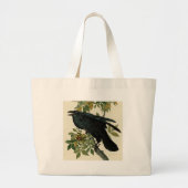 Audubon Raven Bird Classic Artwork Grote Tote Bag (Voorkant)