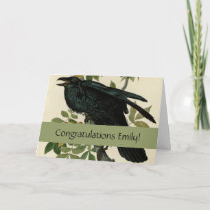 Audubon Raven Bird Classic Artwork Kaart