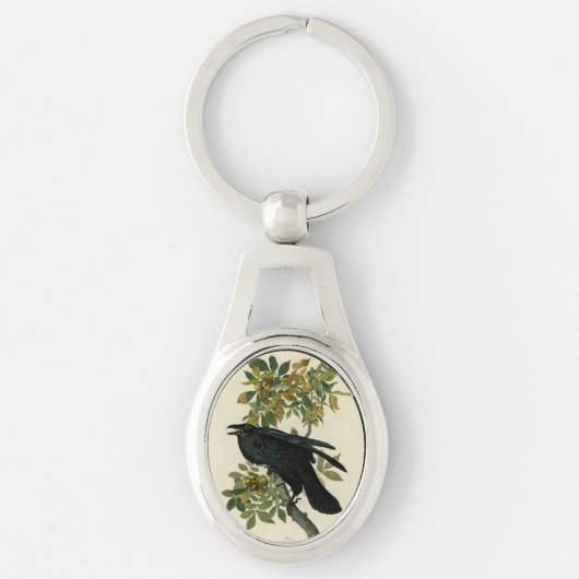Audubon Raven Bird Classic Artwork Sleutelhanger (Voorkant)