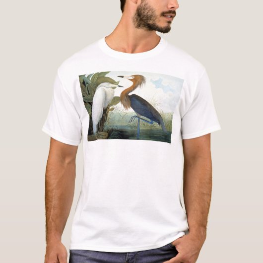Audubon: Roodbaarzen en Paarse haron T-shirt (Voorkant)