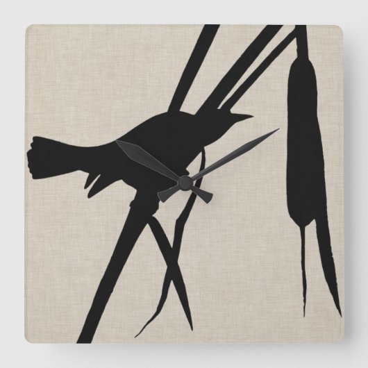 Audubon Silhouette II Vierkante Klok (Voorkant)