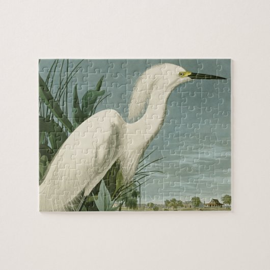 Audubon Snowy Heron White Egret Bird Legpuzzel (Horizontaal)
