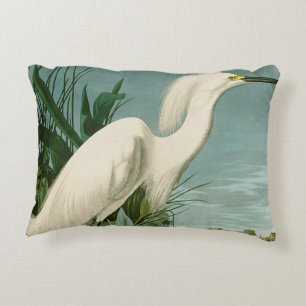 Audubon Snowy Heron White Gret Vogel Vogel Accent Kussen