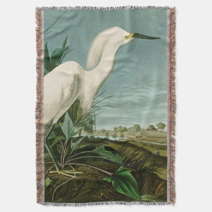 Audubon Snowy Heron White Gret Vogel Vogel Deken
