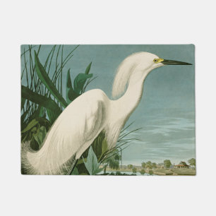 Audubon Snowy Heron White Gret Vogel Vogel Deurmat