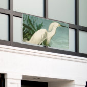Audubon Snowy Heron White Gret Vogel Vogel Spandoek (Buitenkant Gebouw)