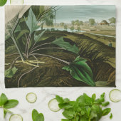 Audubon Snowy Heron White Gret Vogel Vogel Theedoek (Gevouwen)