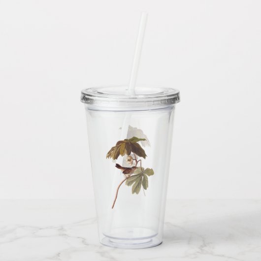 Audubon Swamp Sparrow Bird op Wild Mandrake Acryl Drinkbeker (Achterkant)