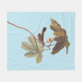 Audubon Swamp Sparrow Bird op Wild Mandrake Fleece Deken (Voorkant (Horizontaal))