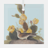 Audubon Vesper Sparrow en Prickly Pear Cactus Glas Ornament (Voorkant)