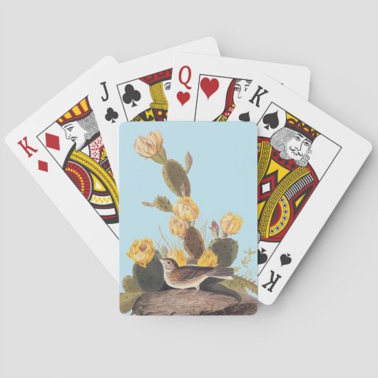 Audubon Vesper Sparrow en Prickly Pear Cactus Pokerkaarten (Achterkant)