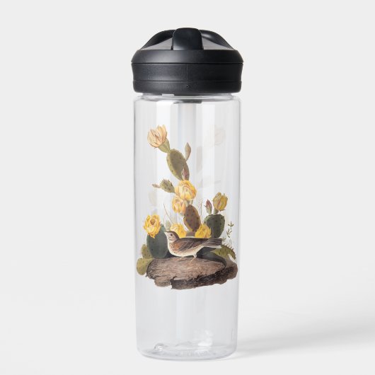 Audubon Vesper Sparrow en Prickly Pear Cactus Waterfles (Voorkant)