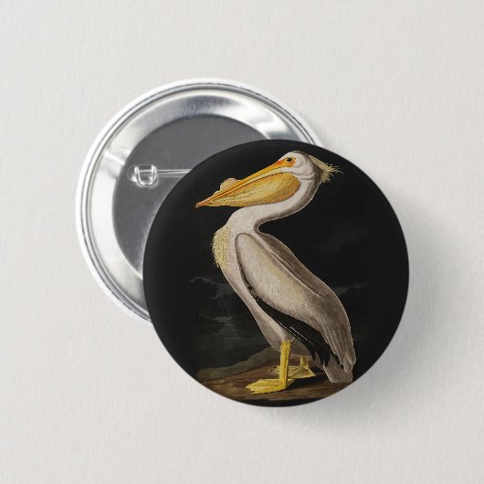 Audubon White Pelican Bird  Print Ronde Button 5,7 Cm (Voorkant /achterkant)