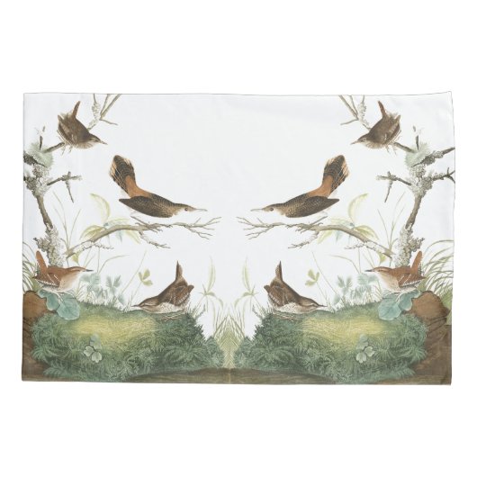 Audubon Wren Birds Wildlife Animal Pillowcase Kussensloop (Achterkant)