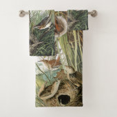 Audubon Wren & Finch Birds Wildlife Bath Towel Set Bad Handdoek (Insitu)
