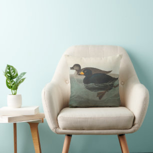 Audubon Zwarte Zwartkop Print: Vintage Kust Eend Kussen
