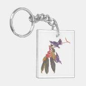 Audubon's Cerulean Warbler vogels met Beer Berries Sleutelhanger (Voorkant Links)